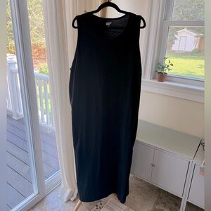 Lands’ End Swim Coverup Maxi Dress - 100% Cotton - Black - 2X